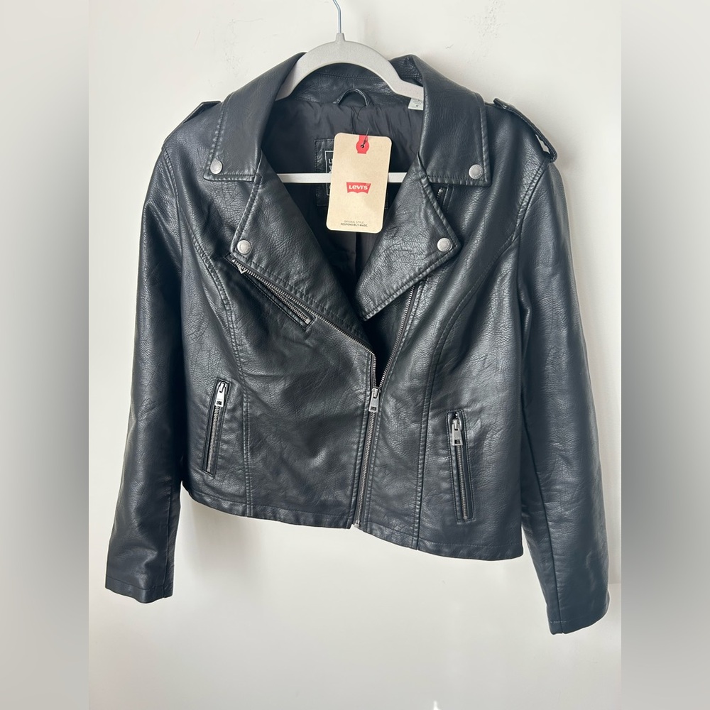 Levi's black Leather moto Jacket